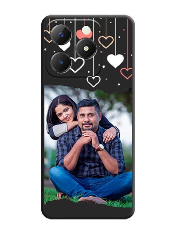 Custom Love Hangings with Splash Wave Picture On Space Black Custom Soft Matte Mobile Back Cover - Realme C63