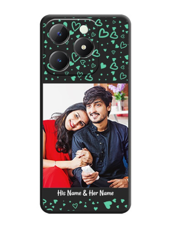 Custom Sea Green Indefinite Love Pattern on Photo On Space Black Custom Soft Matte Mobile Back Cover - Realme C63