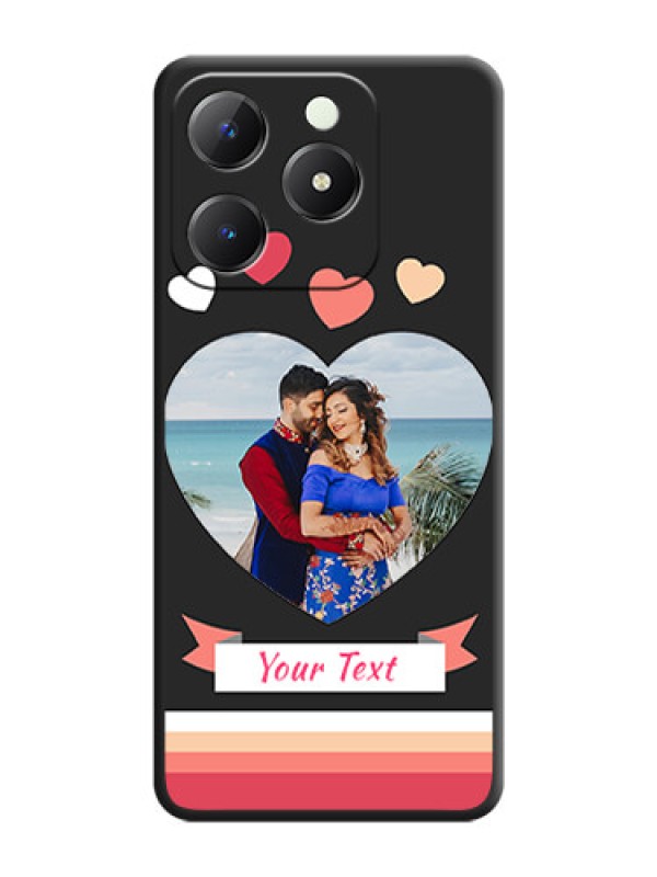 Custom Love Shaped Photo with Colorful Stripes On Space Black Custom Soft Matte Mobile Back Cover - Realme C63