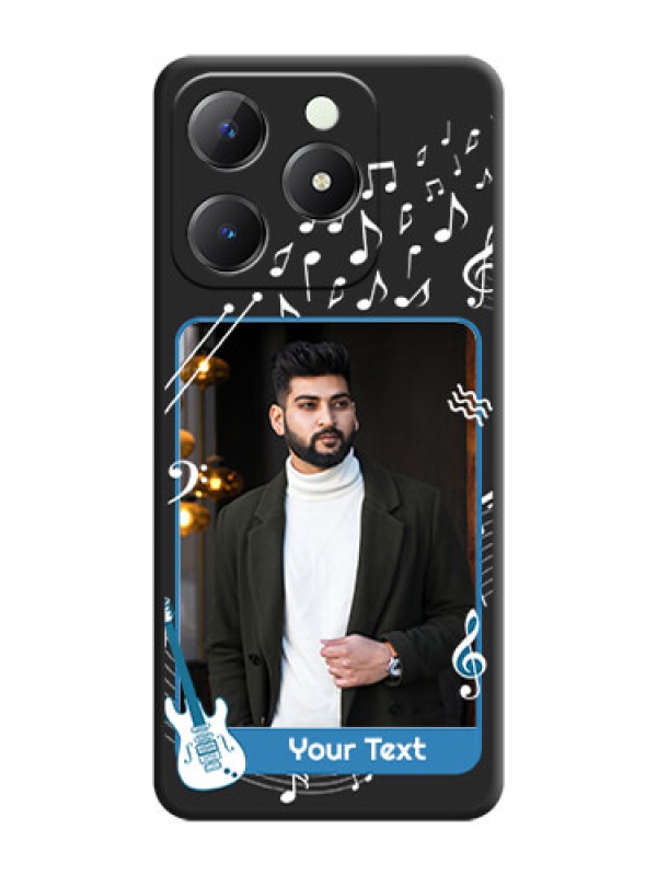 Custom Musical Theme Design with Text on Photo On Space Black Custom Soft Matte Mobile Back Cover - Realme C63