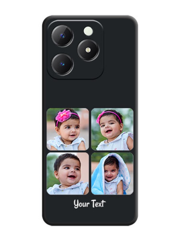 Custom Floral Art with 6 Image Holder on Photo On Space Black Custom Soft Matte Mobile Back Cover - Realme C63