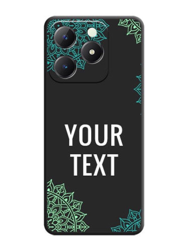 Custom Your Name with Floral Design On Space Black Custom Soft Matte Mobile Back Cover - Realme C63