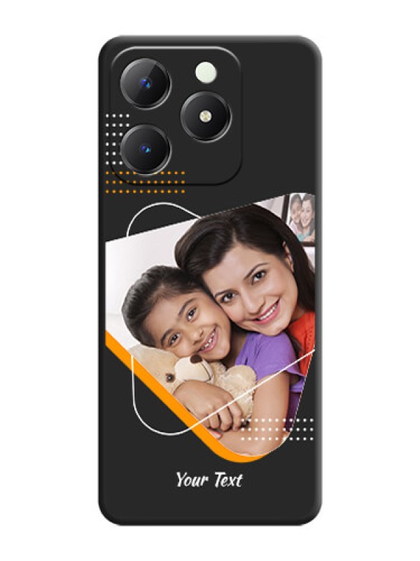 Custom Yellow Triangle on Photo On Space Black Custom Soft Matte Mobile Back Cover - Realme C63