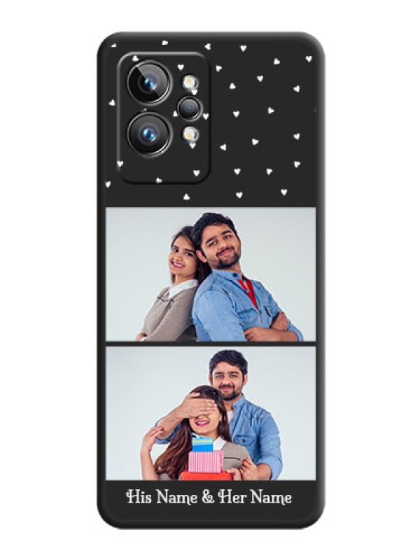 Custom Miniature Love Symbols with Name on Space Black Custom Soft Matte Back Cover - Realme GT 2 Pro 5G