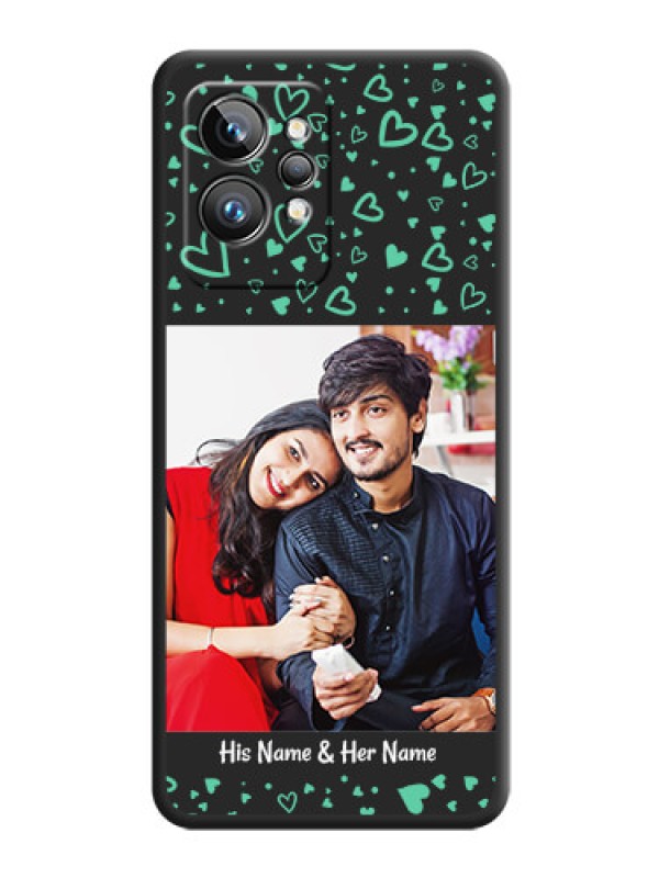 Custom Sea Green Indefinite Love Pattern on Photo on Space Black Soft Matte Mobile Cover - Realme GT 2 Pro 5G