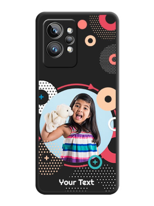 Custom Multicoloured Round Image on Personalised Space Black Soft Matte Cases - Realme GT 2 Pro 5G