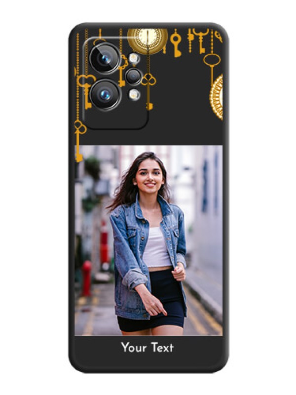 Custom Decorative Design with Text on Space Black Custom Soft Matte Back Cover - Realme GT 2 Pro 5G