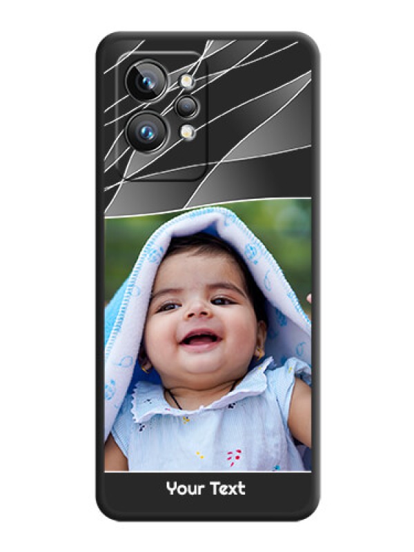 Custom Mixed Wave Lines on Photo on Space Black Soft Matte Mobile Cover - Realme GT 2 Pro 5G