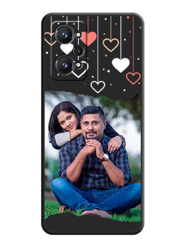 Custom Love Hangings with Splash Wave Picture on Space Black Custom Soft Matte Phone Back Cover - Realme GT 2