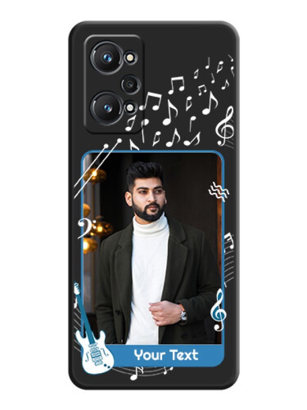 Custom Musical Theme Design with Text on Photo on Space Black Soft Matte Mobile Case - Realme GT 2