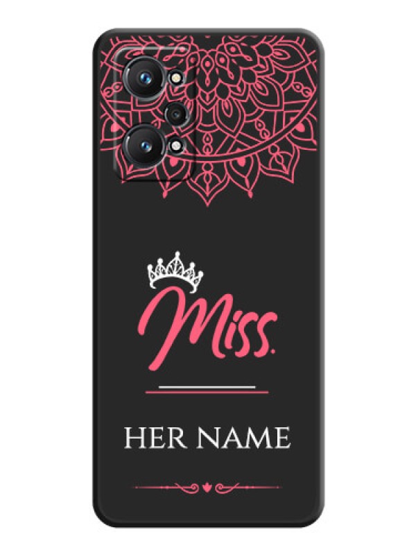 Custom Mrs Name with Floral Design on Space Black Personalized Soft Matte Phone Covers - Realme GT 2