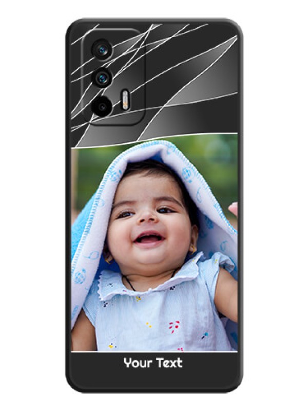 Custom Mixed Wave Lines on Photo on Space Black Soft Matte Mobile Cover - Realme GT 5G