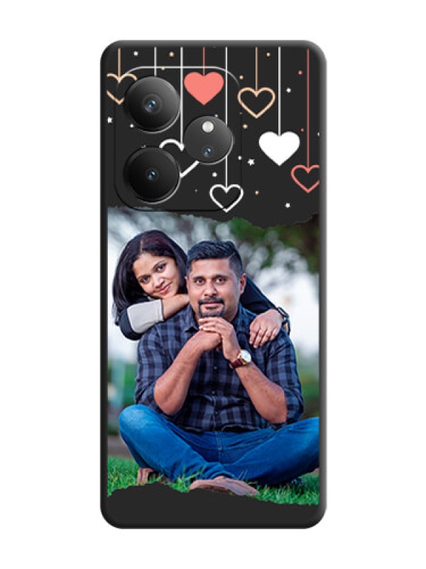 Custom Love Hangings with Splash Wave Picture On Space Black Custom Soft Matte Mobile Back Cover - Realme GT 6