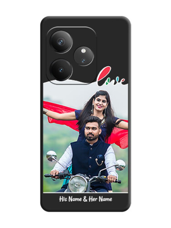 Custom Fall in Love Pattern with Picture on Photo On Space Black Custom Soft Matte Mobile Back Cover - Realme GT 6