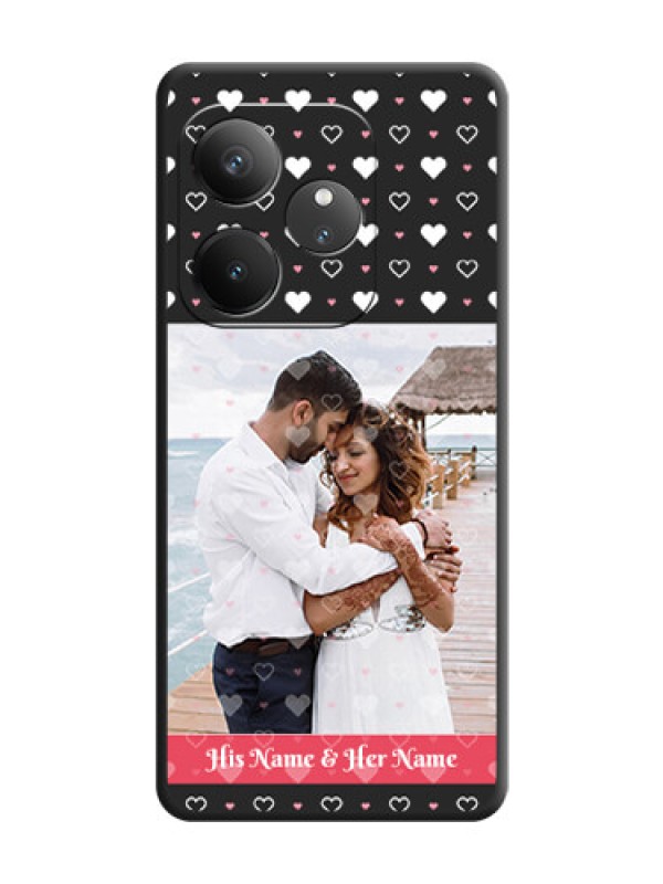 Custom White Color Love Symbols with Text Design on Photo On Space Black Custom Soft Matte Mobile Back Cover - Realme GT 6