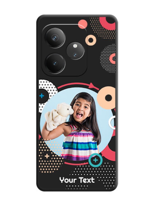 Custom Multicoloured Round Image On Space Black Custom Soft Matte Mobile Back Cover - Realme GT 6