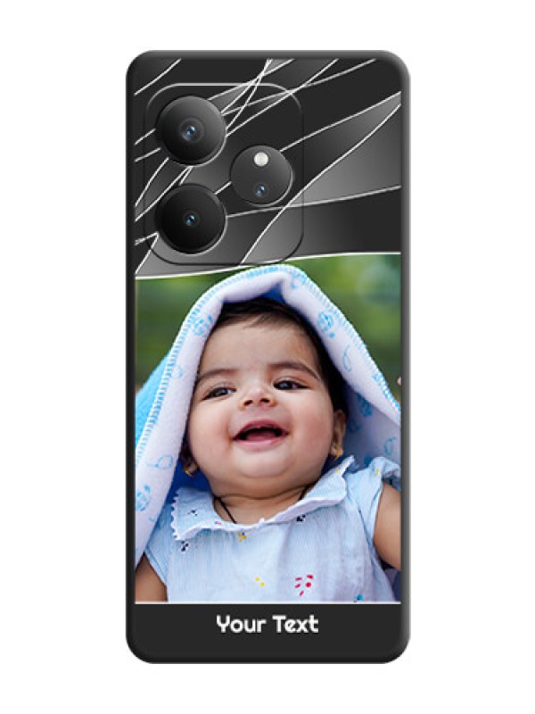 Custom Mixed Wave Lines on Photo On Space Black Custom Soft Matte Mobile Back Cover - Realme GT 6