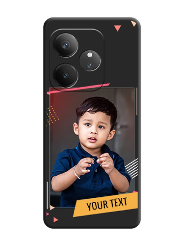 Custom Photo Frame with Triangle Small Dots on Photo On Space Black Custom Soft Matte Mobile Back Cover - Realme GT 6