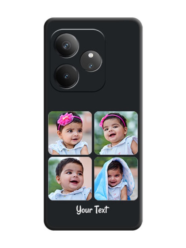 Custom Floral Art with 6 Image Holder on Photo On Space Black Custom Soft Matte Mobile Back Cover - Realme GT 6