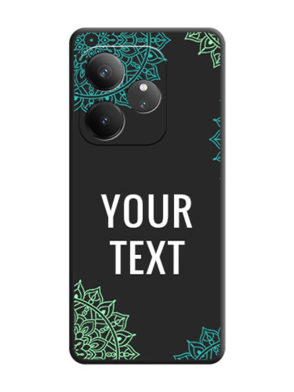 Custom Your Name with Floral Design On Space Black Custom Soft Matte Mobile Back Cover - Realme GT 6