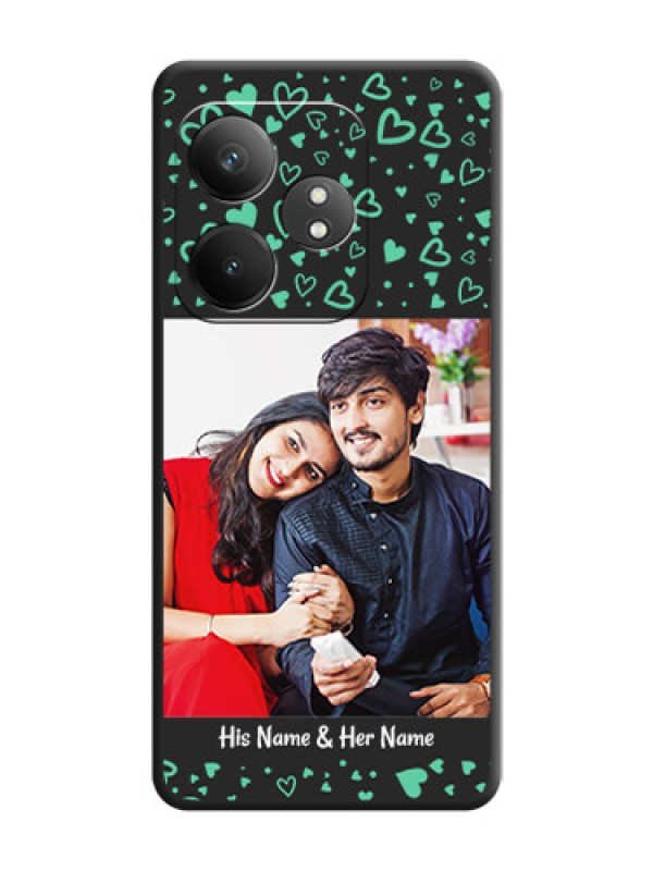 Custom Sea Green Indefinite Love Pattern on Photo On Space Black Custom Soft Matte Mobile Back Cover - Realme GT 6T 5G