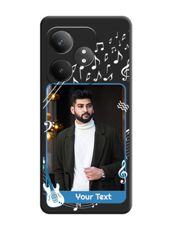 Custom Musical Theme Design with Text on Photo On Space Black Custom Soft Matte Mobile Back Cover - Realme GT 6T 5G