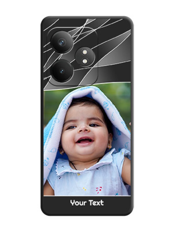 Custom Mixed Wave Lines on Photo On Space Black Custom Soft Matte Mobile Back Cover - Realme GT 6T 5G