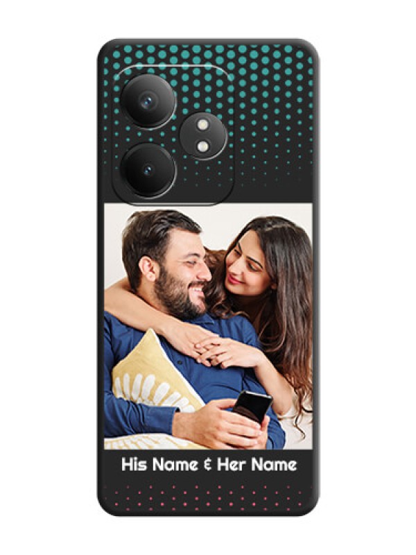 Custom Faded Dots with Grunge Photo Frame and Text On Space Black Custom Soft Matte Mobile Back Cover - Realme GT 6T 5G