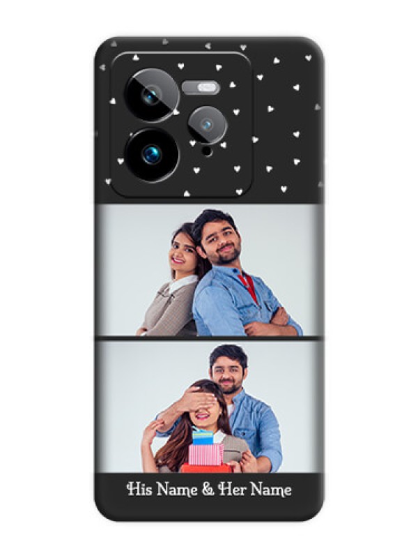 Custom Miniature Love Symbols with Name On Space Black Custom Soft Matte Mobile Back Cover - Realme GT 7 Pro