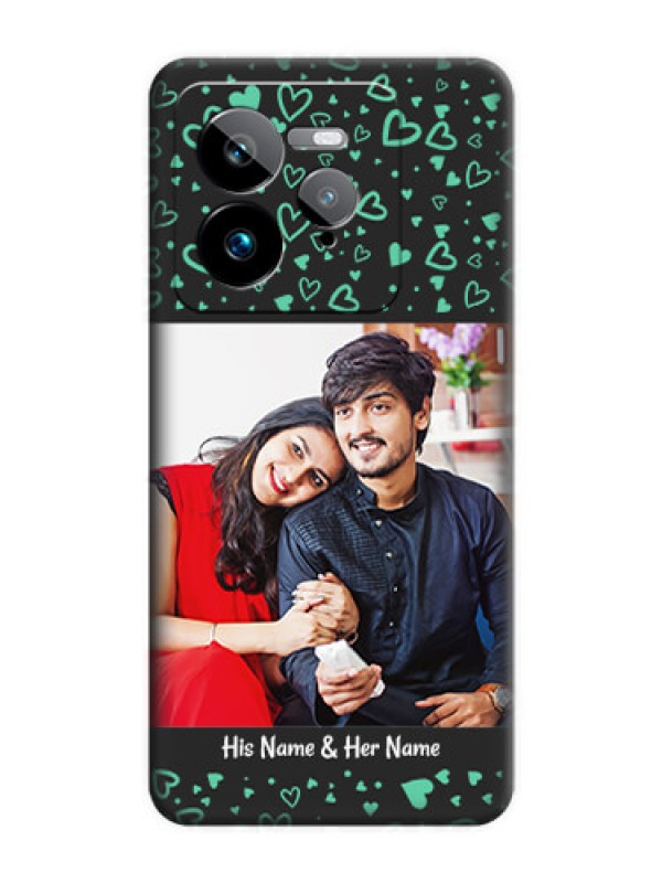 Custom Sea Green Indefinite Love Pattern on Photo On Space Black Custom Soft Matte Mobile Back Cover - Realme GT 7 Pro