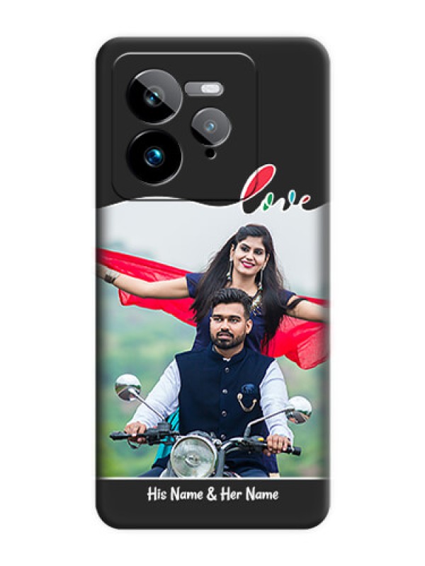 Custom Fall in Love Pattern with Picture on Photo On Space Black Custom Soft Matte Mobile Back Cover - Realme GT 7 Pro