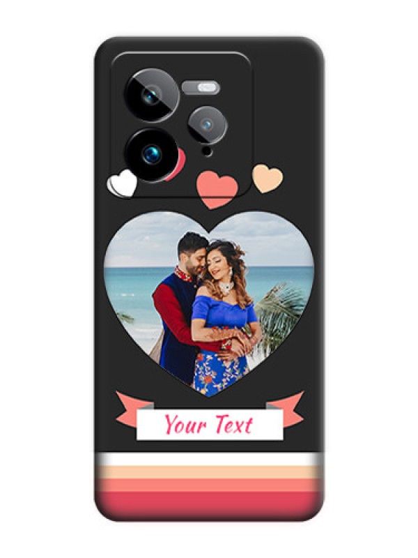 Custom Love Shaped Photo with Colorful Stripes On Space Black Custom Soft Matte Mobile Back Cover - Realme GT 7 Pro