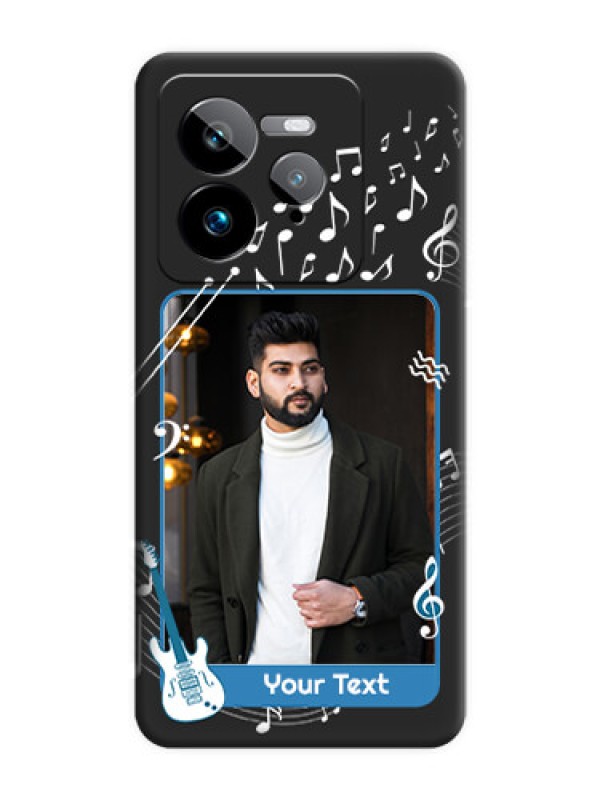 Custom Musical Theme Design with Text on Photo On Space Black Custom Soft Matte Mobile Back Cover - Realme GT 7 Pro