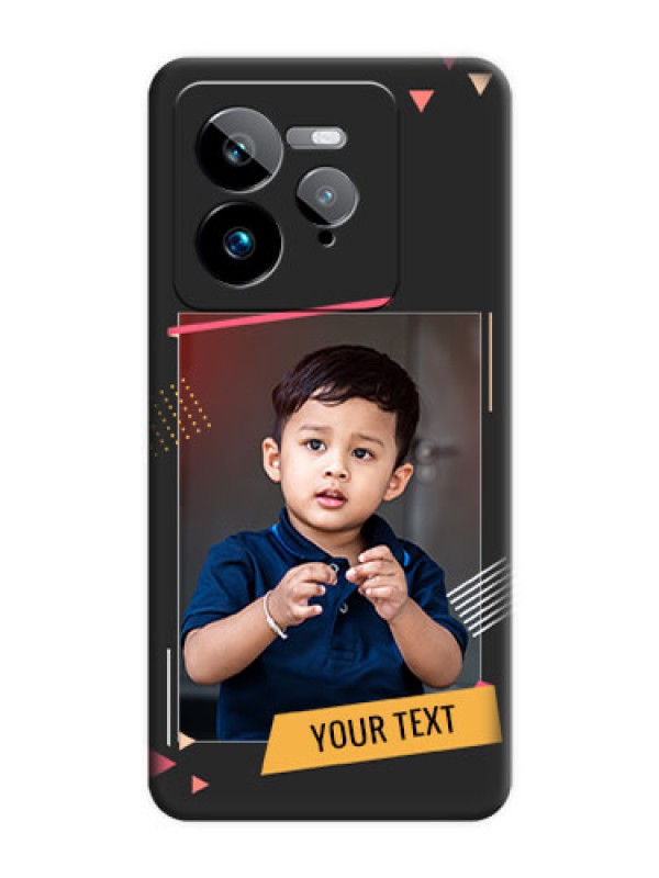 Custom Photo Frame with Triangle Small Dots on Photo On Space Black Custom Soft Matte Mobile Back Cover - Realme GT 7 Pro