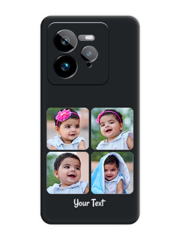 Custom Floral Art with 6 Image Holder on Photo On Space Black Custom Soft Matte Mobile Back Cover - Realme GT 7 Pro