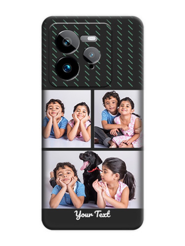 Custom Cross Dotted Pattern with 2 Image Holder On Space Black Custom Soft Matte Mobile Back Cover - Realme GT 7 Pro