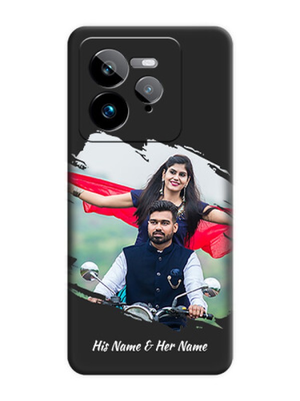 Custom Grunge Brush Strokes on Photo On Space Black Custom Soft Matte Mobile Back Cover - Realme GT 7 Pro