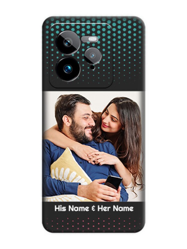 Custom Faded Dots with Grunge Photo Frame and Text On Space Black Custom Soft Matte Mobile Back Cover - Realme GT 7 Pro