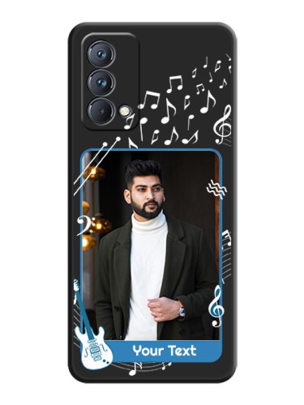 Custom Musical Theme Design with Text on Photo on Space Black Soft Matte Mobile Case - Realme GT Master