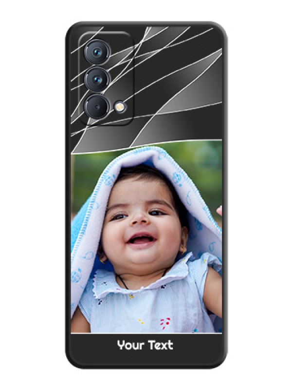 Custom Mixed Wave Lines on Photo on Space Black Soft Matte Mobile Cover - Realme GT Master
