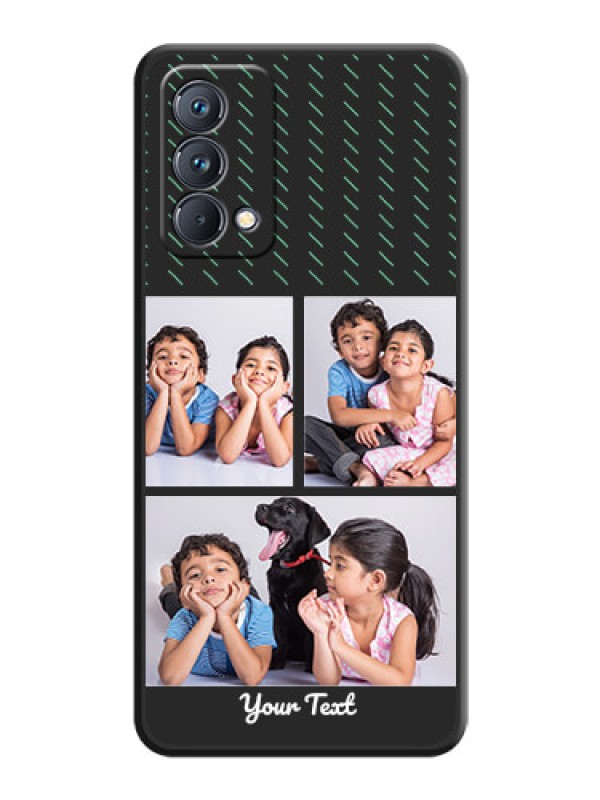 Custom Cross Dotted Pattern with 2 Image Holder  on Personalised Space Black Soft Matte Cases - Realme GT Master