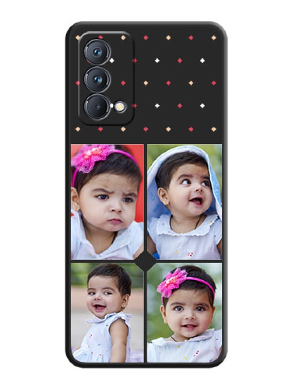 Custom Multicolor Dotted Pattern with 4 Image Holder on Space Black Custom Soft Matte Phone Cases - Realme GT Master