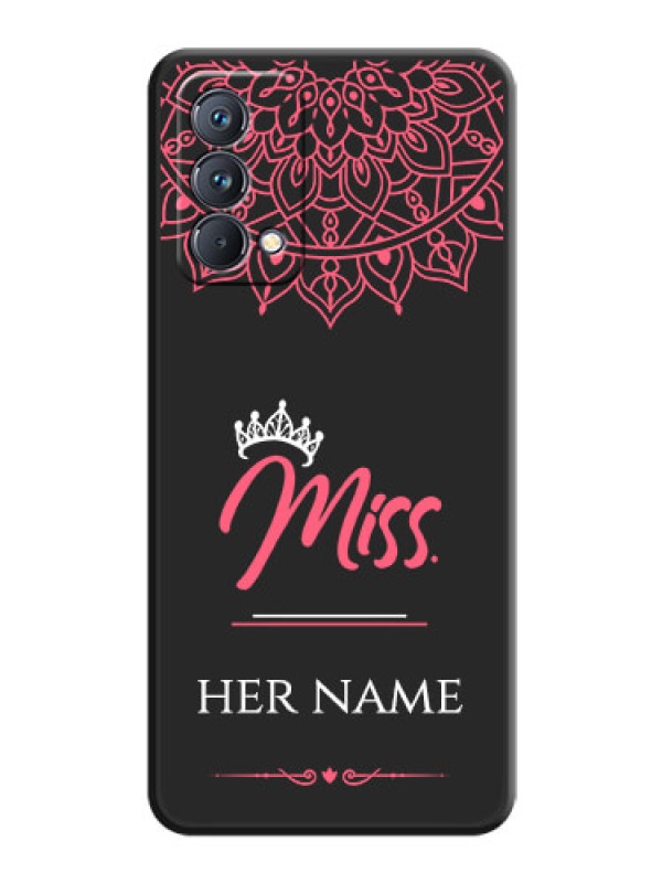 Custom Mrs Name with Floral Design on Space Black Personalized Soft Matte Phone Covers - Realme GT Master