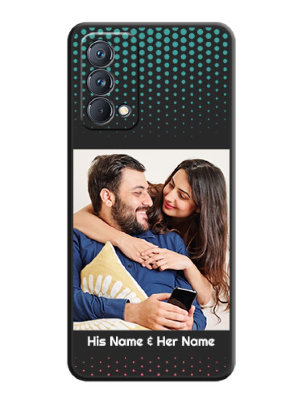 Custom Faded Dots with Grunge Photo Frame and Text on Space Black Custom Soft Matte Phone Cases - Realme GT Master