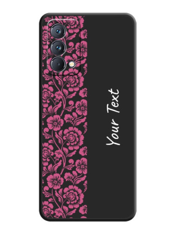 Custom Pink Floral Pattern Design With Custom Text On Space Black Personalized Soft Matte Phone Covers -Realme Gt Master