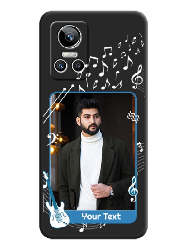 Custom Musical Theme Design with Text on Photo on Space Black Soft Matte Mobile Case - Realme GT Neo 3 150W