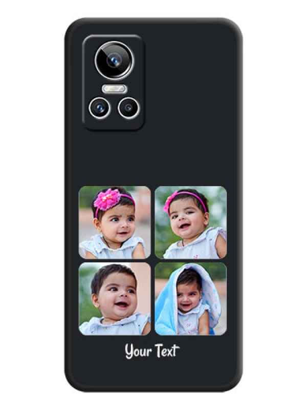 Custom Floral Art with 6 Image Holder on Photo on Space Black Soft Matte Mobile Case - Realme GT Neo 3 150W