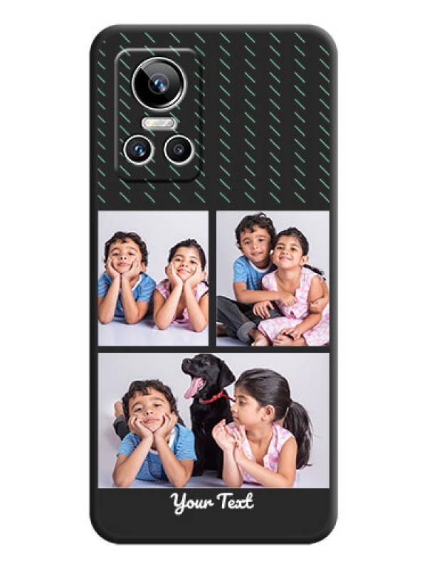 Custom Cross Dotted Pattern with 2 Image Holder  on Personalised Space Black Soft Matte Cases - Realme GT Neo 3 150W
