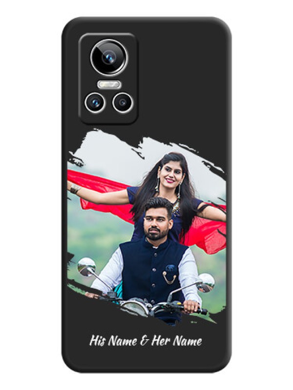 Custom Grunge Brush Strokes on Photo on Space Black Soft Matte Back Cover - Realme GT Neo 3 150W
