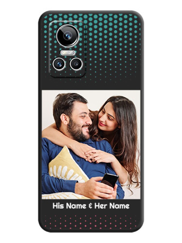 Custom Faded Dots with Grunge Photo Frame and Text on Space Black Custom Soft Matte Phone Cases - Realme GT Neo 3 150W